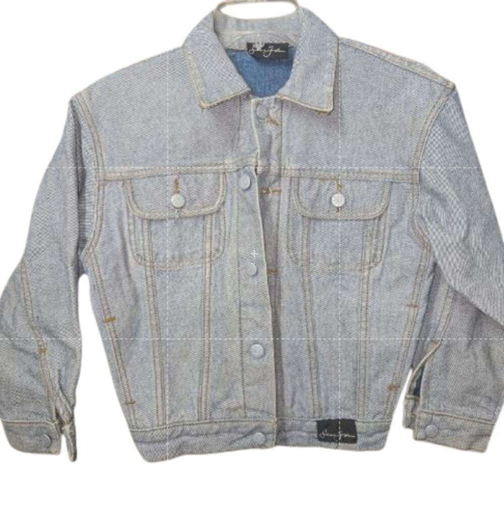 Sean John Denim Jacket Girls Size 10 Blue Cropped Jean Jacket Y2K